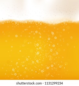 Pouring beer with bubble. Vector background.