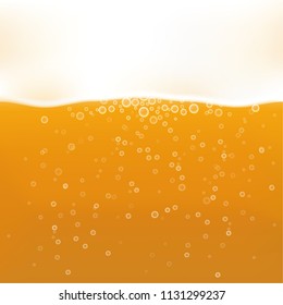 Pouring beer with bubble. Vector background.