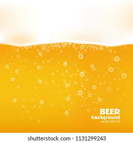 Pouring beer with bubble. Vector background.