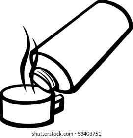 pouring beverage from vacuum flask