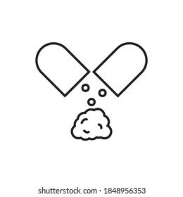 Pouring capsule outline icon vector