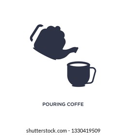 pouring coffe icon. Simple element illustration from bistro and restaurant concept. pouring coffe editable symbol design on white background. Can be use for web and mobile.