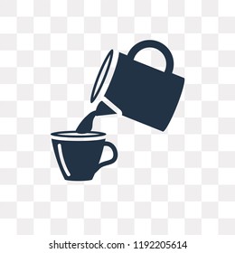 Pouring Coffe vector icon isolated on transparent background, Pouring Coffe transparency concept can be used web and mobile
