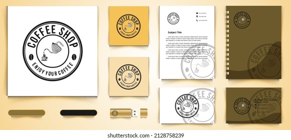 pouring coffee to glass, vintage coffee logo and business branding template Designs Inspiration Isolated on White Background