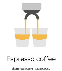 Pouring coffee icon, flat vector 