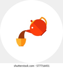 Pouring Coffee into Cup Vector Icon