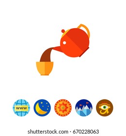 Pouring Coffee into Cup Vector Icon