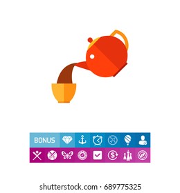 Pouring Coffee into Cup Vector Icon