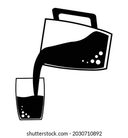 Pouring coffee from a kettle vector