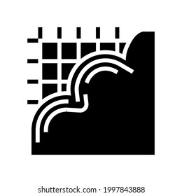 Pouring Concrete Floor Glyph Icon Vector. Pouring Concrete Floor Sign. Isolated Contour Symbol Black Illustration