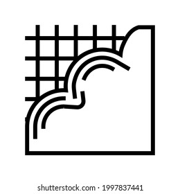 Pouring Concrete Floor Line Icon Vector. Pouring Concrete Floor Sign. Isolated Contour Symbol Black Illustration