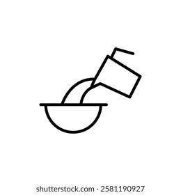 Pouring icon Thin line art isolated