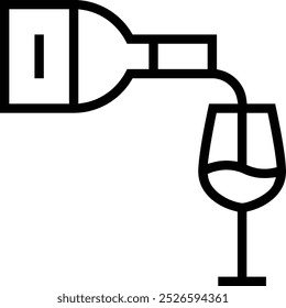 icono de verter. Diseño de estilo lineal delgado aislado sobre fondo blanco