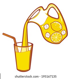 pouring lemonade vector design (pitcher)