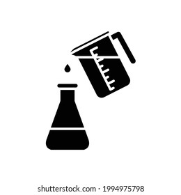 pouring liquid into the flask icon vector