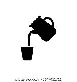 Pouring Liquid From Jug Into Cup Illustration