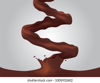 pouring milk chocolate and cream vector / milk splash