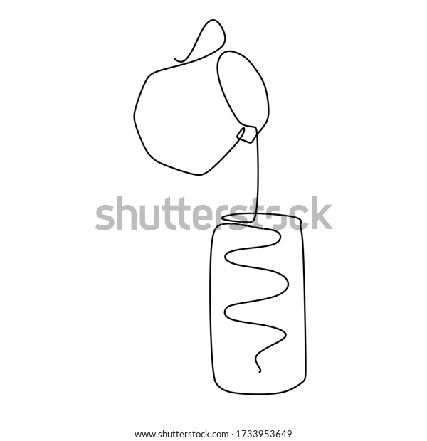 Pouring Milk Coffee Into Glass Cup Stock Vector Royalty Free