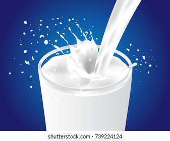 pouring milk in to glasses vector / milk splash