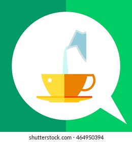 Pouring milk into coffee flat icon