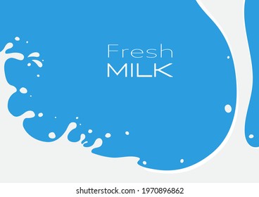 Pouring milk with splash abstract background vector illustration