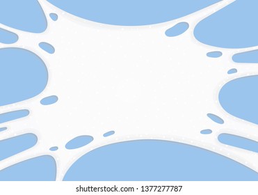 Pouring milk splash on blue background. Texture with milk splash. Vector illustration