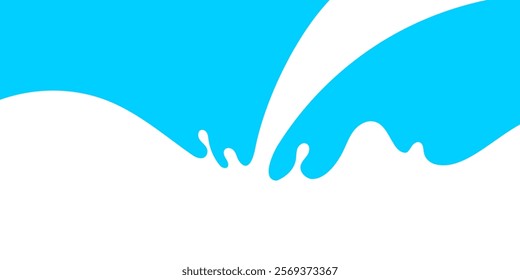 pouring milk, milk splash, pour milk for banner background, waves simple shape, milk splashes for advertising dairy products