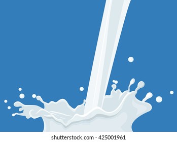 Pouring milk. Vector illustration