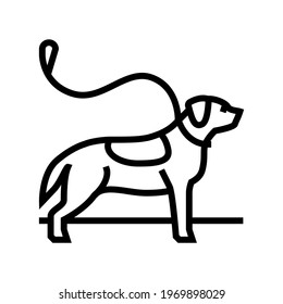 pouring out dog line icon vector. pouring out dog sign. isolated contour symbol black illustration