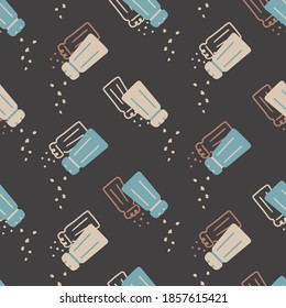 Pouring Out The Salt Shaker Abstract Vector Vintage Illustration Seamless Pattern for Background and Apparel Design