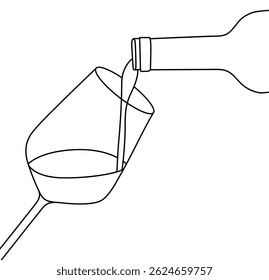 Pouring red wine into the glass in the cellar.