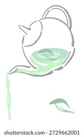 Verter té de salvia del Vector de la olla