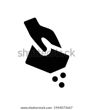 Pouring seed sachet icon vector