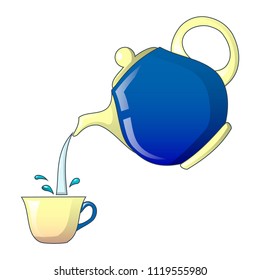 Pouring tea icon. Cartoon of pouring tea vector icon for web design isolated on white background