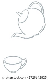 Verter la Ilustración vectorial de arte de la línea de té