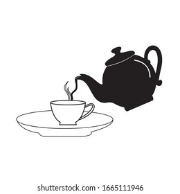 pouring tea party icon vector ilustration