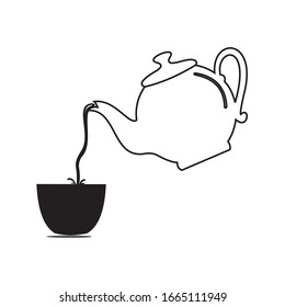 pouring tea party icon vector ilustration