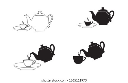 pouring tea party icon vector ilustration