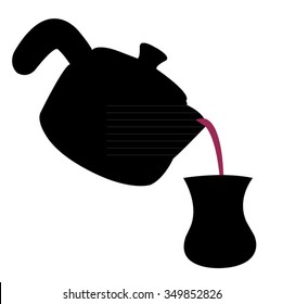 pouring the turkish tea