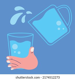 pouring water in glass concept