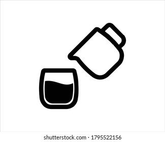 Pouring water icon outline and linear vector.