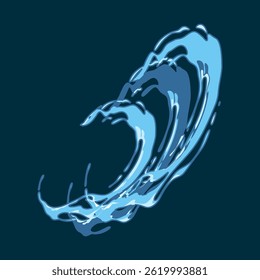 Verter salpicaduras de agua o gota, conjunto de elementos abstractos planos Ilustración vectorial aislada