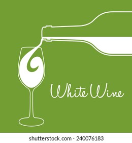 Pouring white wine, vector illustration