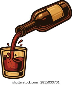 Pouring Wine design vector Illustration