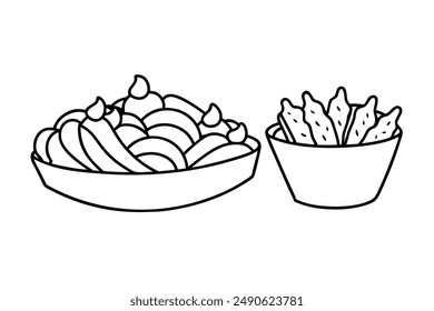 Poutine Hand Drawing Line Art