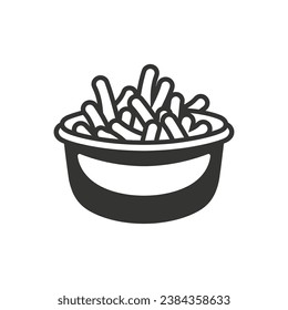 Poutine Icon on White Background - Simple Vector Illustration