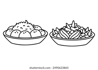 Poutine Line Art Artistic Drawing