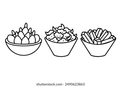 Poutine Line Art Design Illustration