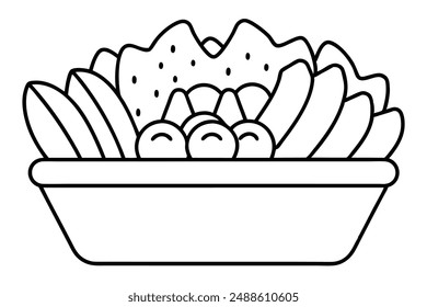 Poutine line art food illustration drawing