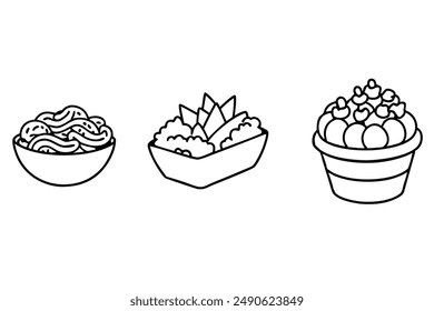 Poutine Line Art Sketch Drawing